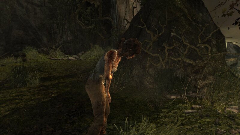 Female Character in Forest — Green, Dark, Tense