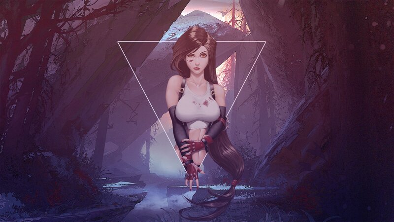 Female Character in Forest — Purple, Dramatic, Night