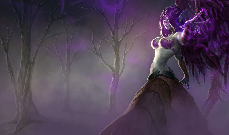 Female Character in Forest — Purple