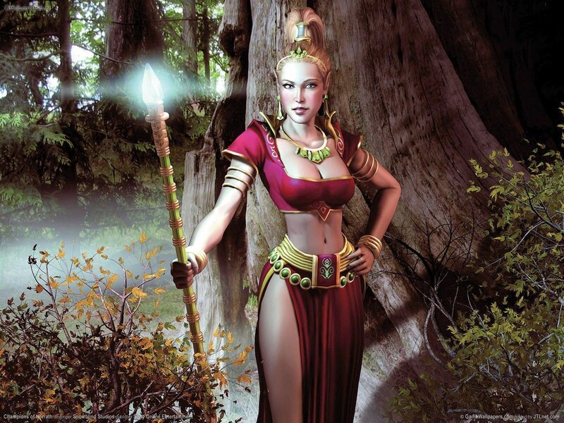 Female Character in Forest — Red