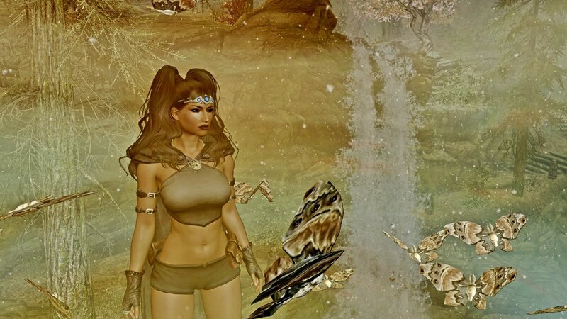 female character in forest scene