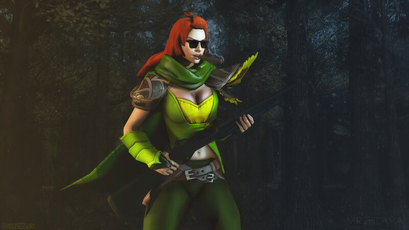 female character in forest