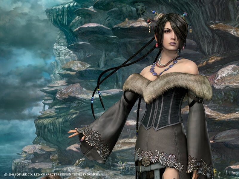 Female Character in Fur Coat — Gray, Dramatic, Digital Art