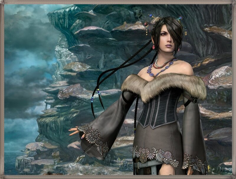 Female Character in Fur Coat — Gray