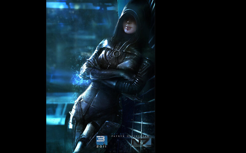 female character in futuristic armor