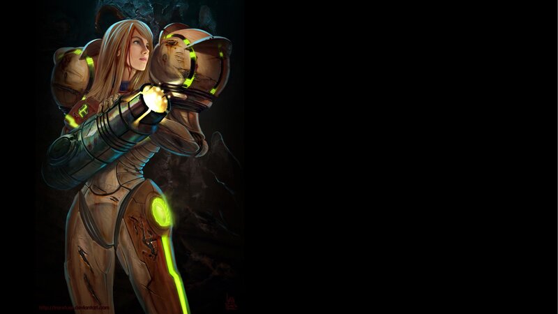 female character in futuristic armor