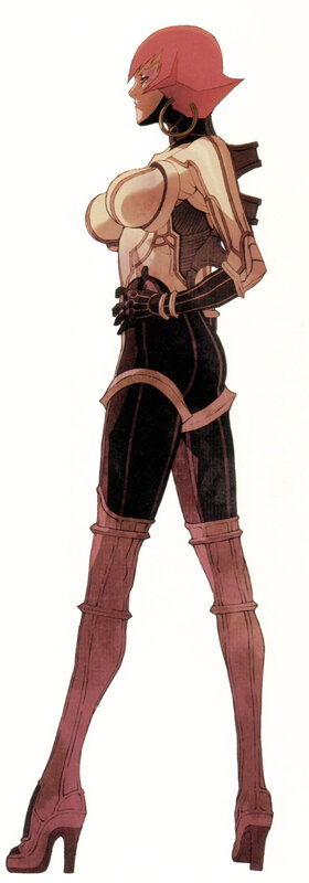 female character in futuristic armor