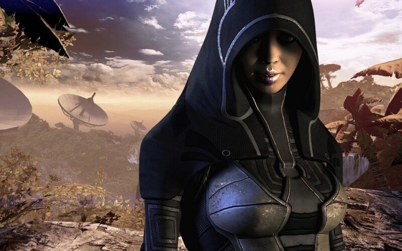 female character in futuristic armor