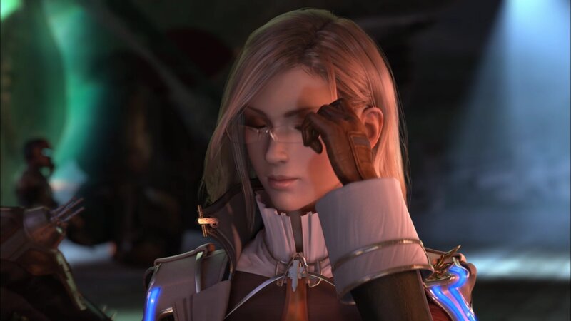 female character in futuristic armor