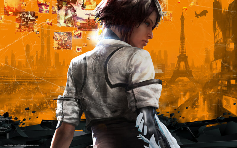 female character in futuristic city