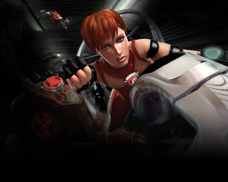 female character in futuristic cockpit