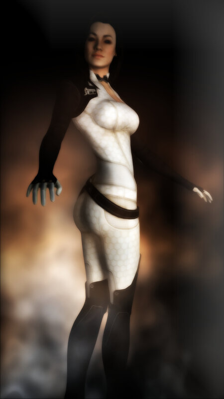 female character in futuristic suit