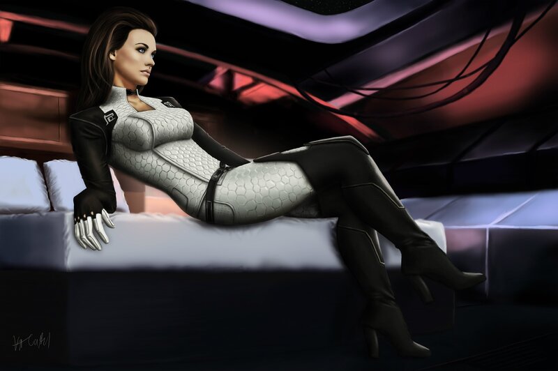 female character in futuristic suit