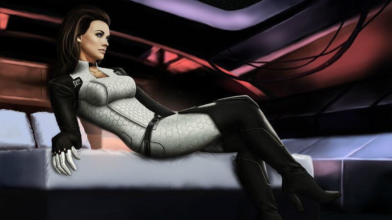 female character in futuristic suit