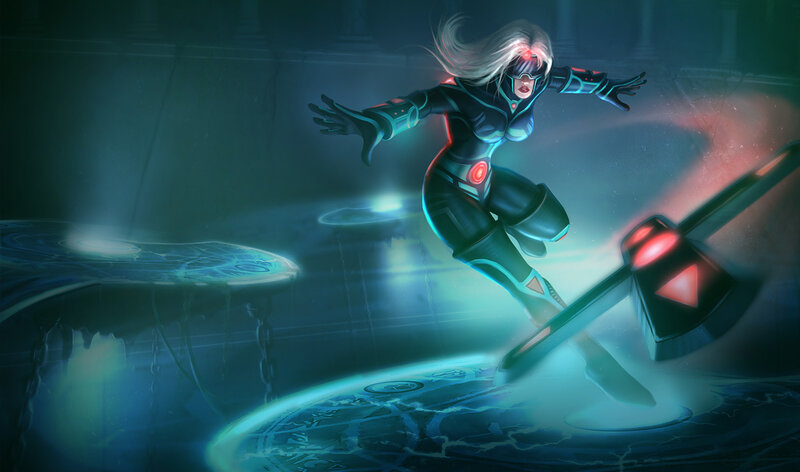 Female Character in Futuristic Suit — Blue, Dramatic