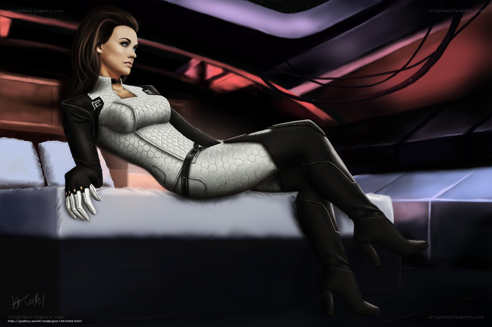 female character in futuristic suit