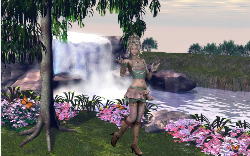 Female Character in Garden
