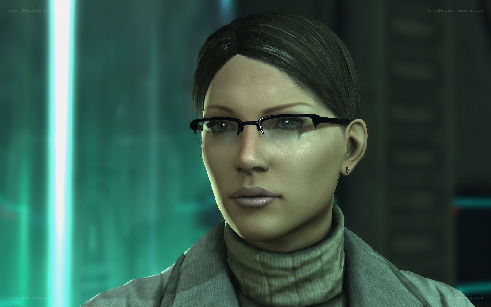 female character in glasses