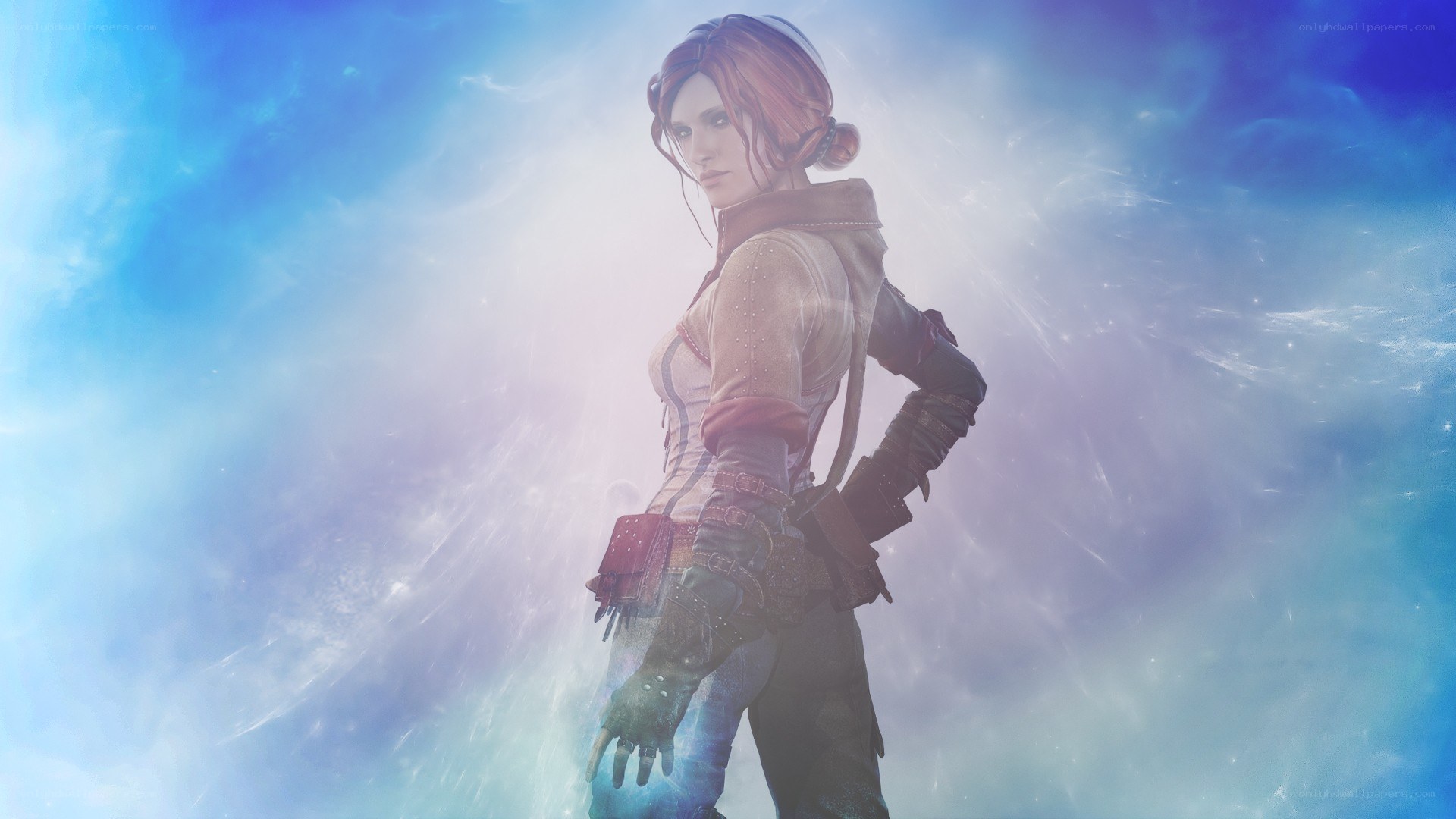 female character in glowing light
