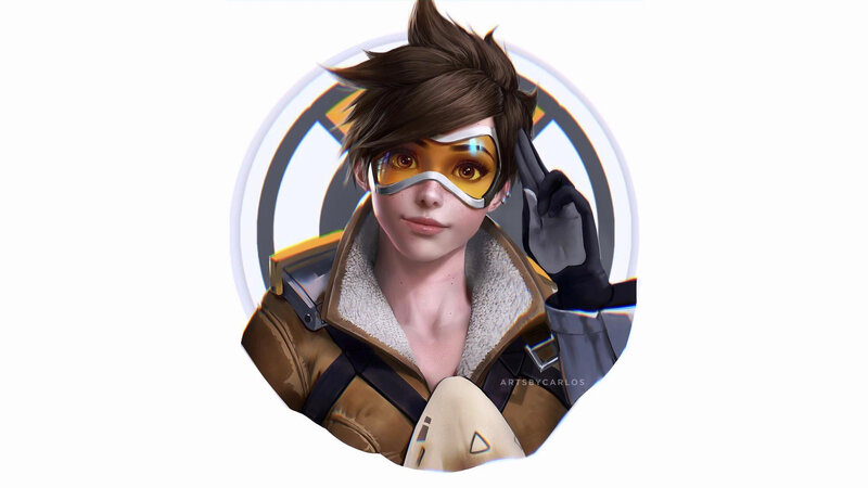 Female Character in Goggles — Brown, Confident