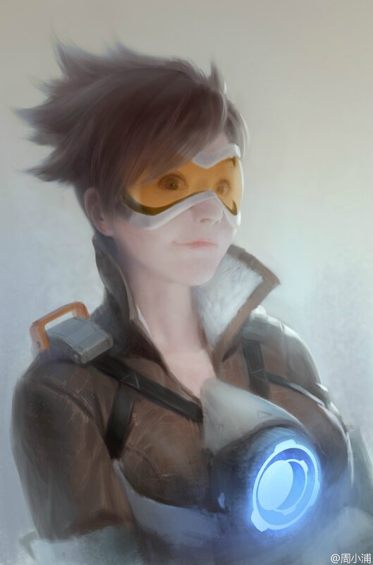 Female Character in Goggles — Brown