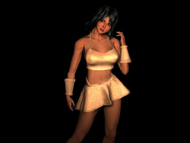 Female Character in Gold Outfit