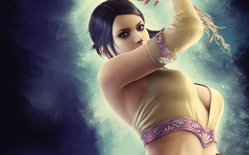 female character in golden attire