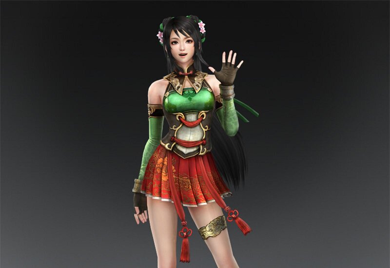 Female Character in Green and Red — Neutral