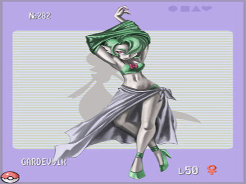 Female Character in Green and Silver