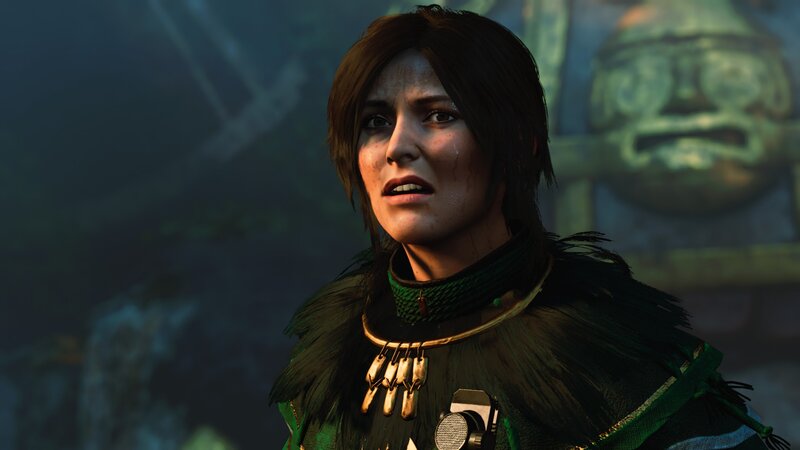 Female Character in Green Armor — Dramatic, 3d Render