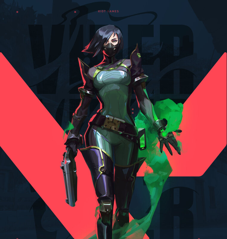 Female Character in Green Armor — Red