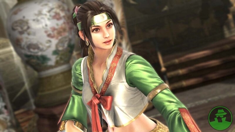 female character in green attire