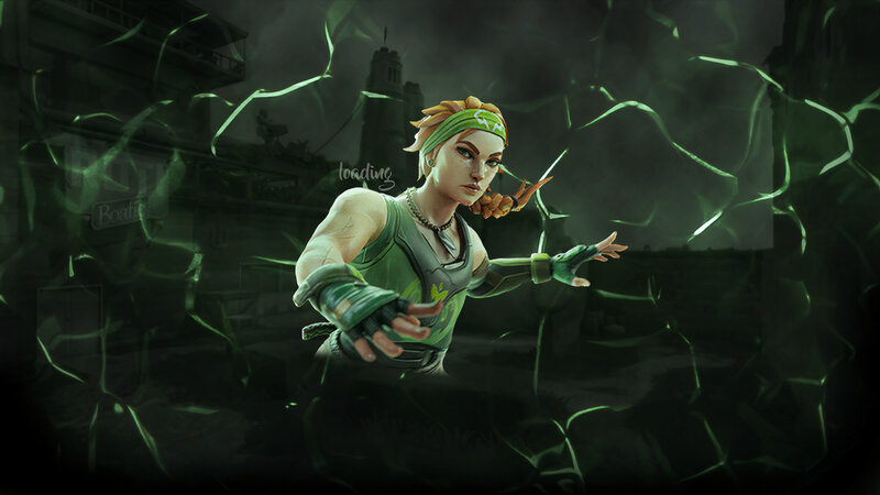 Female Character in Green — Dramatic, Night
