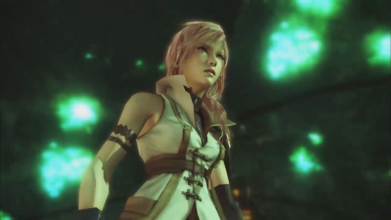 female character in green-lit scene