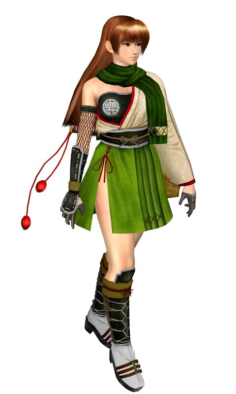 female character in green outfit