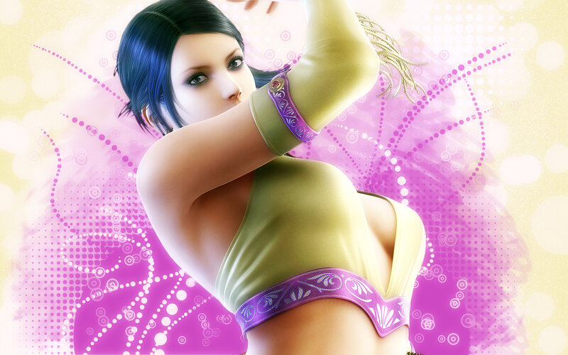 Female Character in Green Outfit — Pink