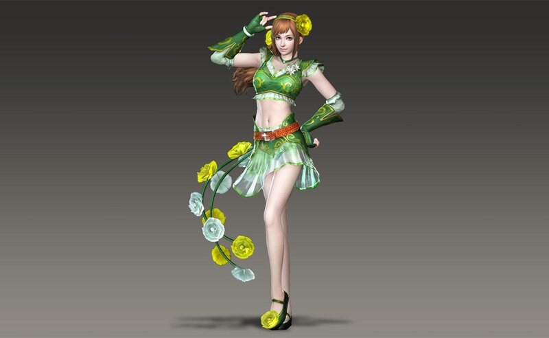 Female Character in Green Outfit — Playful
