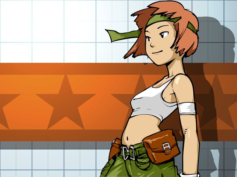 Female Character in Green Pants