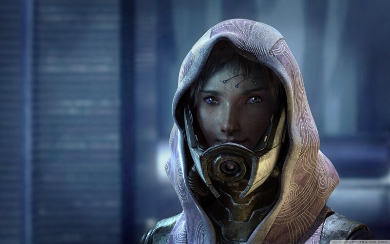 Female Character in Hooded Armor — Blue