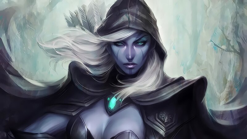 Female Character in Hooded Armor — Gray