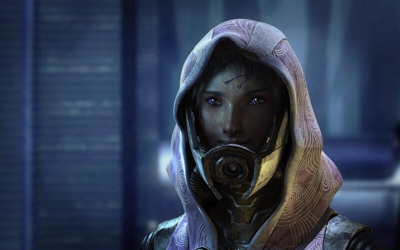Female Character in Hooded Suit — Blue