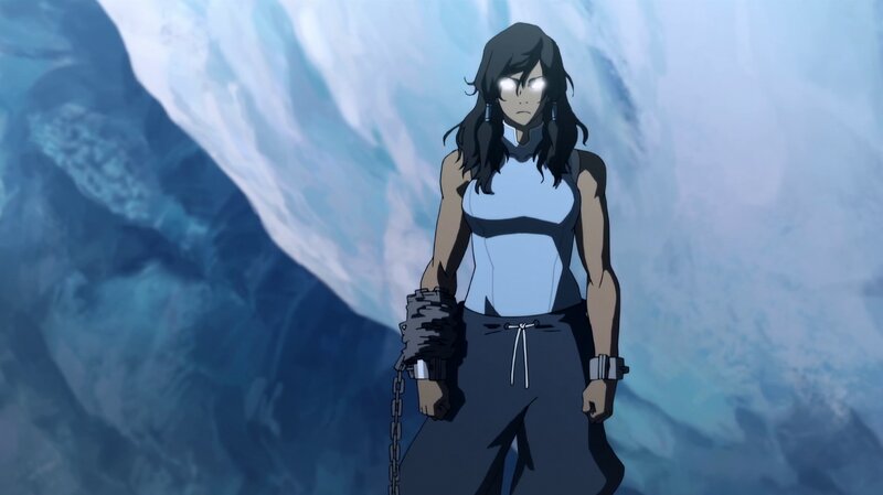 Female Character in Ice Cave — Blue