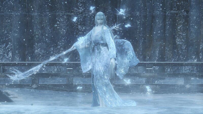 Female Character in Ice Kimono