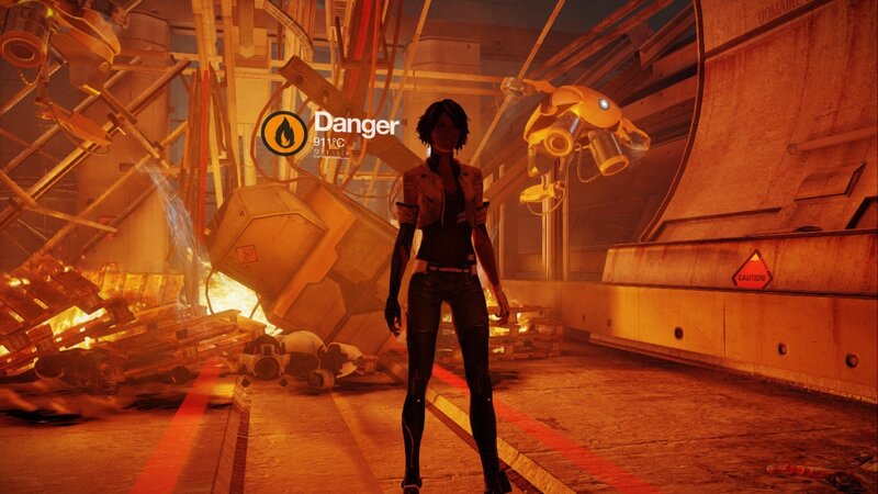 Female Character in Industrial Area