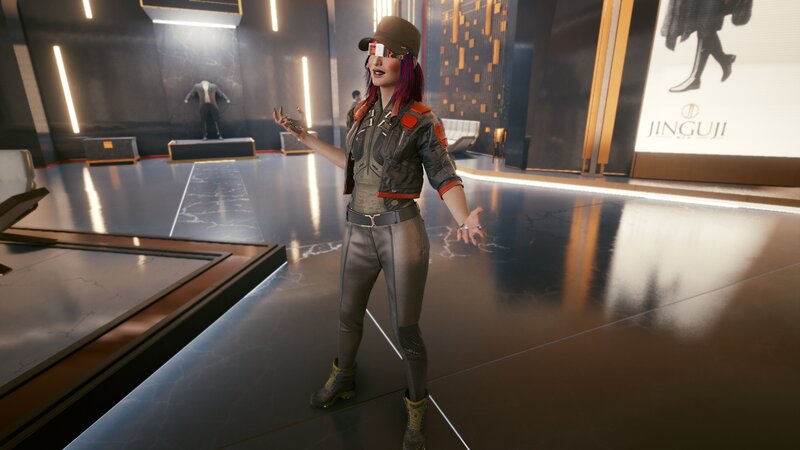 Female Character in Jacket — Black, Futuristic