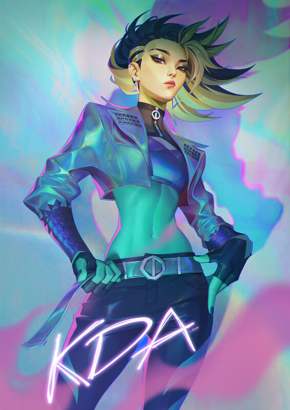 Female Character in Jacket — Blue