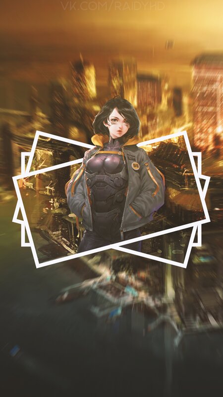 Female Character in Jacket — Orange