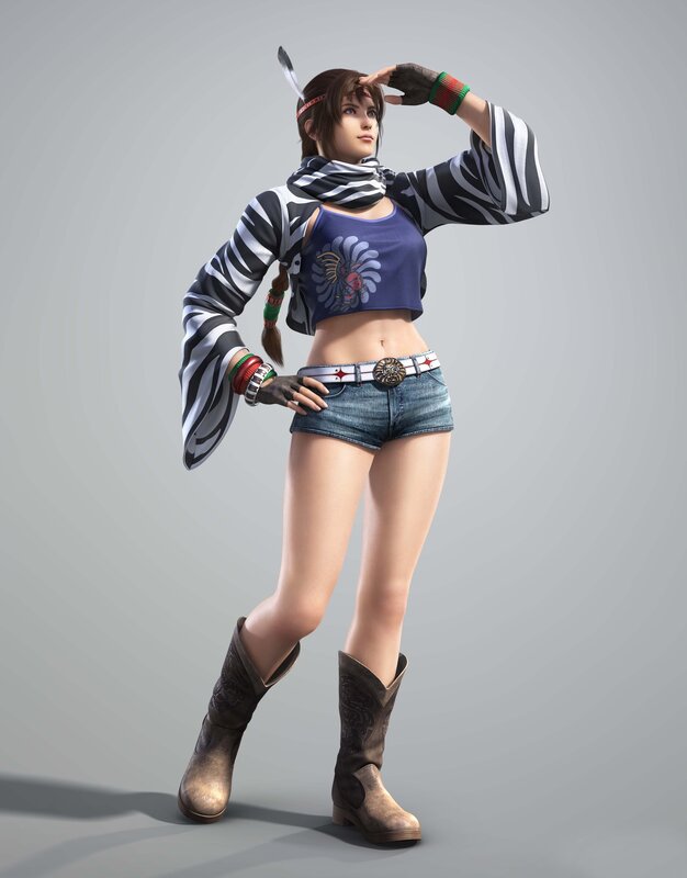 Female Character in Jeans — Blue
