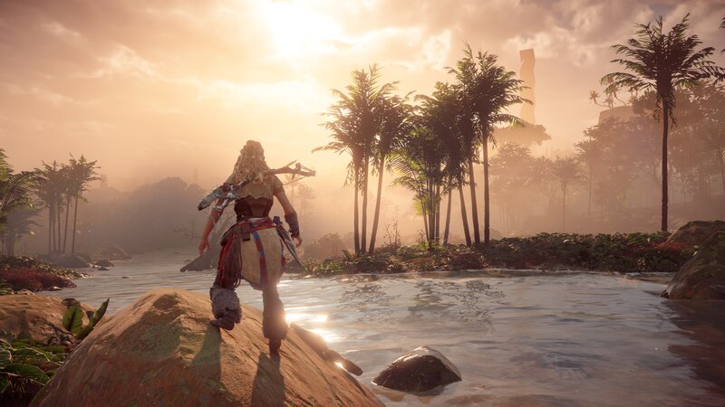 Female Character in Jungle — Orange