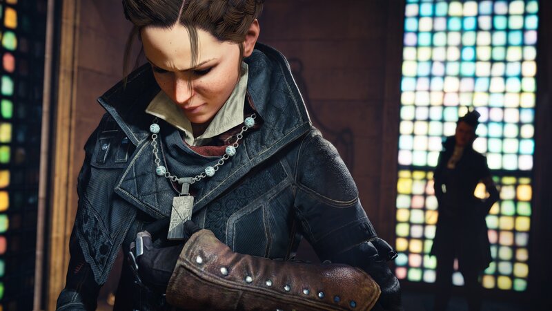 Female Character in Leather Jacket — Brown